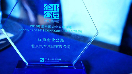 践行企业社会责任 引领商业向善机制丨北汽集团荣获2018年中国最佳企业公民评选“年度优...
